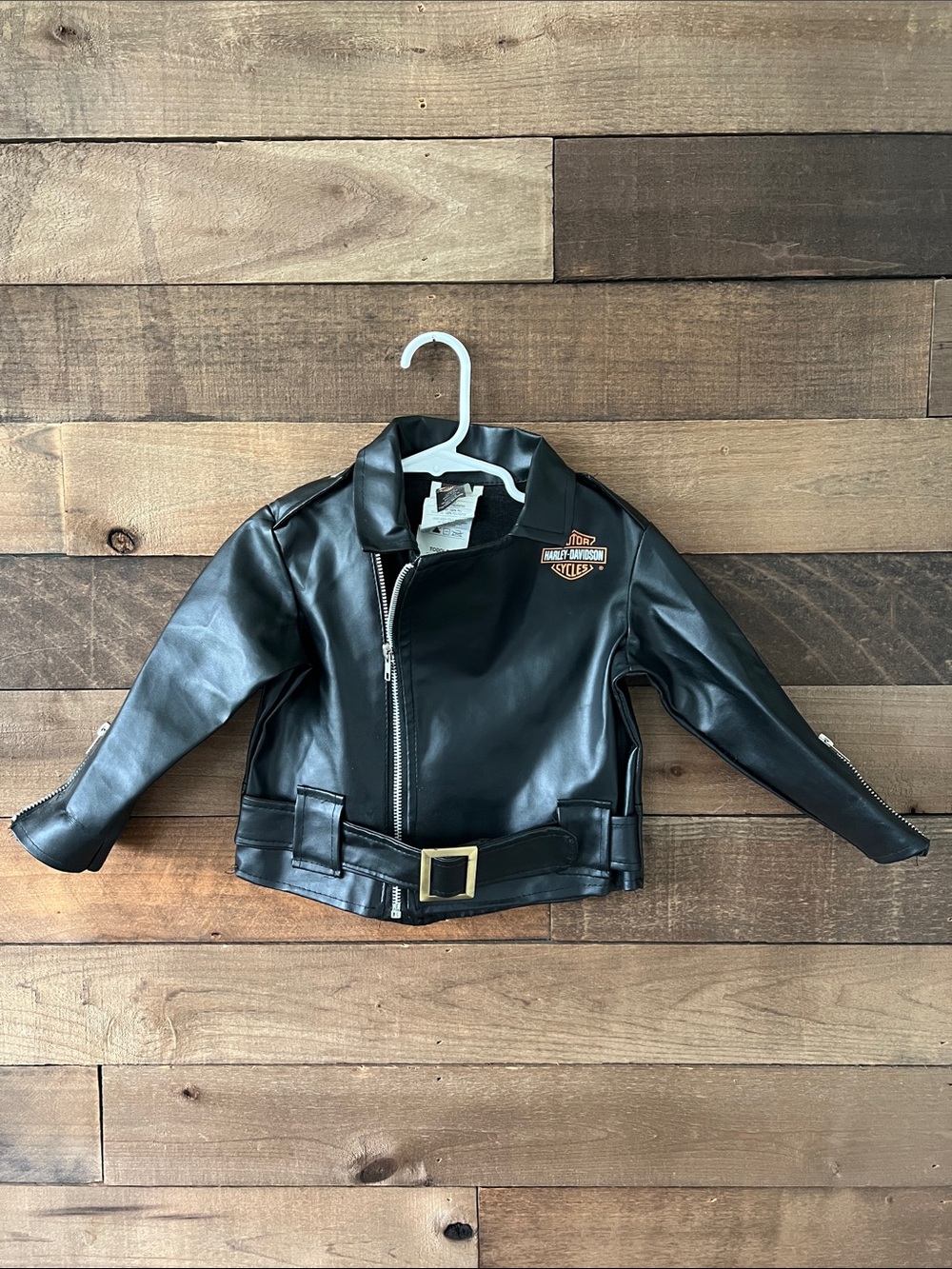 Harley Davidson Toddler Youth Motorcycle Patent Leather Biker Full Zip Jacket